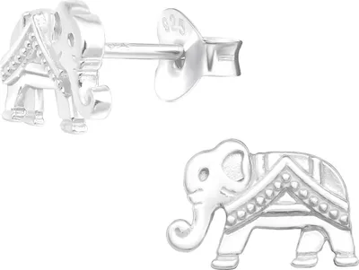 Produktbild von Indischer Elefant Ohrringe Ohrstecker 925 Sterling Silber