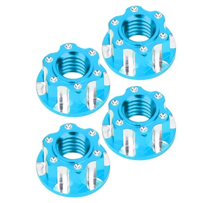 Obrázok produktu pre 4 ks šesťhranných matíc M4 z hliníkovej zliatiny, vhodné pre RC auto HSP Sakura D3 D4 1/10, modré