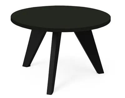 Zdjęcie produktu dla DEKORI_INTERIORS, stolik kawowy LORA, 60 cm – minimalistyczny, lekki i ponadczasowy do nowoczesnych wnętrz (dąb czarny/czarny)