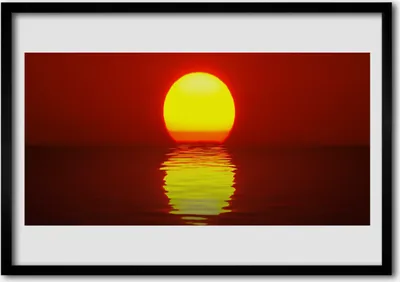 Produktbild von Bild 70x50 MDF-Rahmen Wandkunst Sonnenuntergang-Landschaft