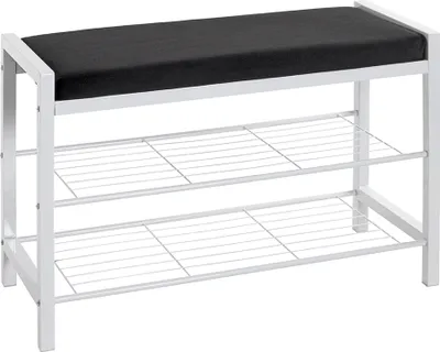 Produktbild von Schuhbank >54343< in schwarz, weiß, Metall, Samtgewebe - 75x50x32cm (BxHxT)