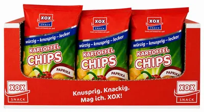 Produktbild von XOX Kartoffelchips Paprika 20x30g