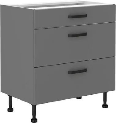 Zdjęcie produktu dla Dolna szafka szufladowa NELJA - szerokość 80 cm, antracyt