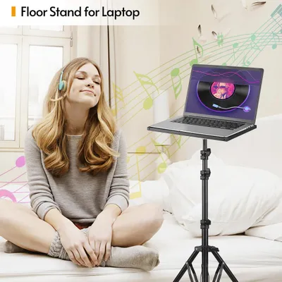Zdjęcie produktu dla Uniwersalny stojak i uchwyt do projektora laptopa, stop aluminium, podstawa komputerowa, 41-135 cm/16-53 cali, regulowana wysokość do użytku w studiach plenerowych