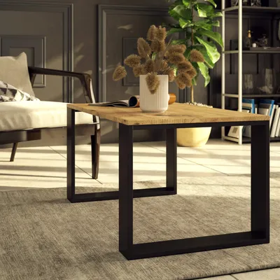 Produktbild von Couchtisch – Wohnzimmertisch – Sofatisch – NOX – Artisan Eiche / Schwarz – 92 cm – Minimalistischer Wohnzimmertisch im modernen Industrial Design