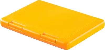 Produktbild von Platzsparende gelbe Flachbox für 2 Toastscheiben mit 2 Klickverschlüssen zum Mitnehmen