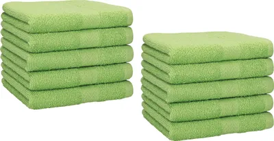 Produktbild von Betz 10 Stück Gästetücher 30x50 cm PREMIUM 100% Baumwolle Set Händehandtücher Farbe: apfelgrün