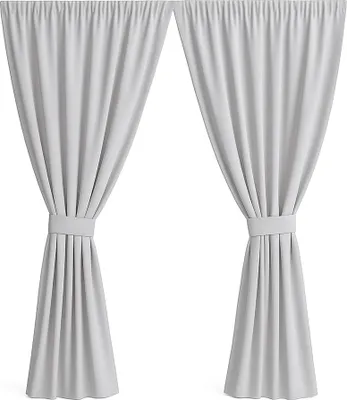 Image de Rideau de jardin 2 pièces 155x240cm, Rideau de jardin gris, rideau extérieur imperméable, rideau balcon, rideau extérieur, rideau terrasse