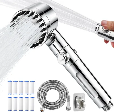 Produktbild von Wassersparender Hochdruck-Duschkopf mit Handbrause und Filter