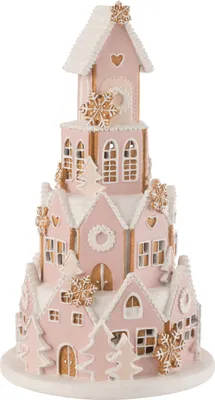 Produktbild von J-Line Lebkuchenhaus Rosa/Weiß Large