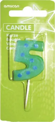 Obrázek produktu pro Narozeninová svíčka barevná 7,6cm číslo 5