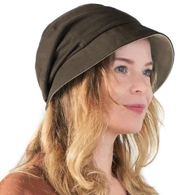 Imagen del producto de Omgoods - Sombrero de sol para mujer, fabricado con 100% algodón orgánico, reversible