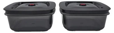 Vakuumboxen-Set, 2 x 1 Liter, luftdicht, transparent, wiederverwendbar