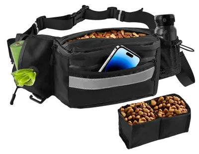 Produktbild von Leckerlibeutel für Hunde – Reflektierend, Freihändig, Wasserdicht, mit Handyfach & Kotbeutelspender