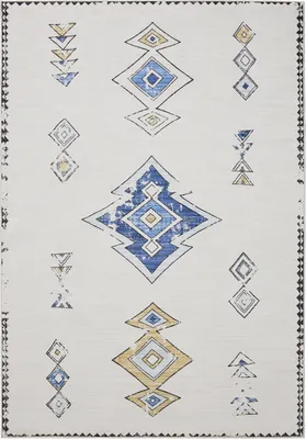 Produktbild von Interiyou Waschbarer Teppich Gent Beige/Multicolor 60x120 cm