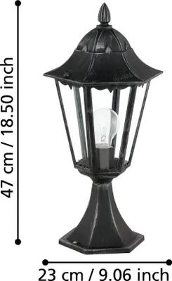 Produktbild von EGLO NAVEDO, Außensockel-/Pfostenbeleuchtung, Schwarz, Aluminium, IP44, Garten, E27
