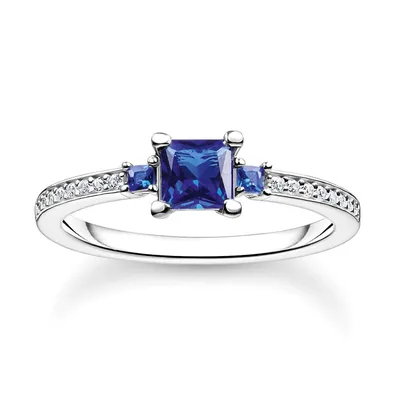 Produktbild von Thomas Sabo TR2402-166-32 Ring Damen Blaue und Weisse Steine Silber Gr. 50