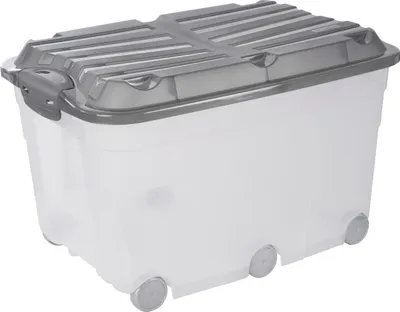 Produktbild von Rotho 17666, Aufbewahrungsbox, Anthrazit, Transparent, Rechteckig, Polypropylen (PP), Einfarbig, Universal