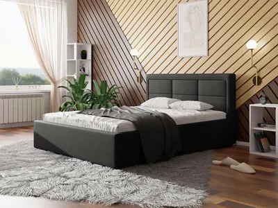 Obrázek produktu pro Manželská postel s úložným prostorem a roštem 140x200 PALIGEN 2 - šedá 1