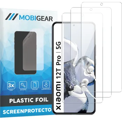 Produktbild von Mobigear Displayschutzfolie für Xiaomi 12T Pro – Displayschutzfolie, kompatibel mit Hüllen (3er-Pack)