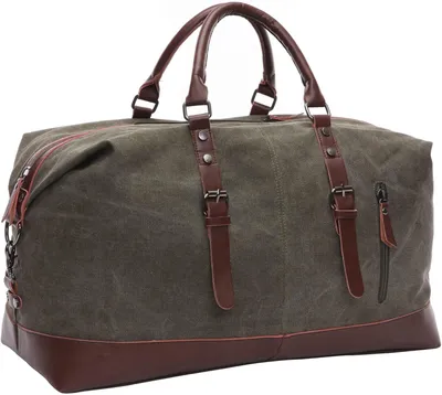 Produktbild von Reisetasche 40-50 l, Canvas, grüne Sporttasche, für Reisen