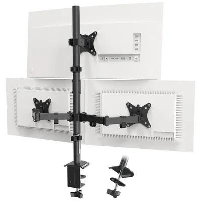 Immagine prodotto di Supporto monitor per 3 schermi - 13 a 32 pollici - Braccio da 80 cm - Nero