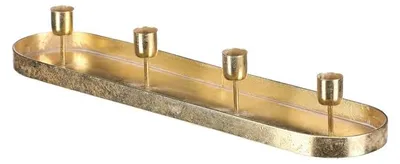 Obrázok produktu pre Autronic UM1033 GOLD Svícen kovový - na 4 konické svíčkyoválný zlatý