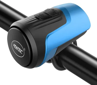Produktbild von Fahrradklingel, 125dB Elektrisch Fahrradhupe, Anti-Diebstahl-Alarm, IPX5,  Mit 2 Silikonbändern, Blau