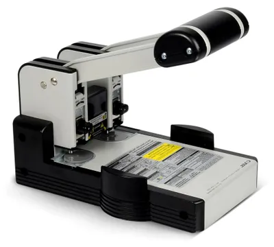 Produktbild von Robuster Papierstanzer mit 2 Löchern, 100 Blatt, Blau, Grau