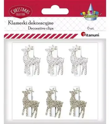 Zdjęcie produktu dla Klamerki drewniane Renifer 6szt