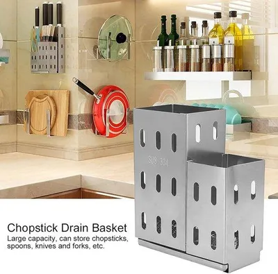 Produktbild von Famanu Besteckablage Organizer - Edelstahl, 2 Fächer, Silber