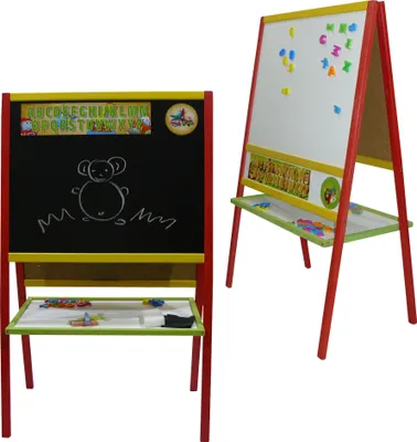 Obrázek produktu pro Dětská magnetická tabule 2v1 barevná - výška 108 cm