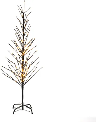 Produktbild von Konstsmide - LED Lichterbaum, schwarz, klein, mit Glimmereffekt, 240 bernsteinfarbene Dioden, 24V Außentrafo, schwarzes Kabel- 3386-700