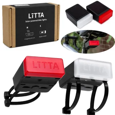 Obrázek produktu pro Sada cyklistických světel Allocacoc Litta Solar Bike Light, 2 ks, přední + zadní
