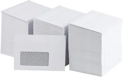 Image de 100 pièces Enveloppes - Enveloppes C6 avec fenêtre - 114x162 mm - Enveloppes d'expédition - blanc - fermeture adhésive Haftfix - Enveloppe - Papier