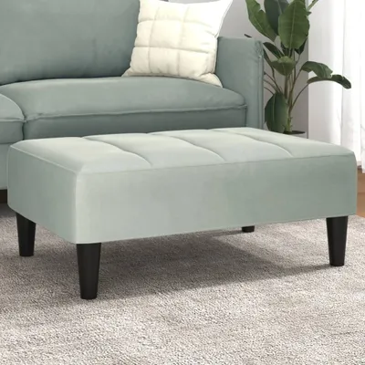 Produktbild von Möbel Fußhocker Hellgrau 77x55x31 cm Samt - Fußhocker 4007366