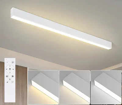 Obrázek produktu pro ZMH LED stropní světlo obývací pokoj stropní lampa 32W moderní bílé stropní osvětlení 107 CM stmívatelné s dálkovým ovládáním pro ložnici kuchyň kancelář jídelnu