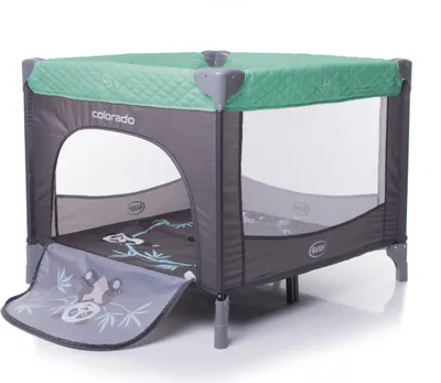 Produktbild von 4Baby | Laufstall - Laufgitter Baby - faltbar mit Seiteneingan - atmungsaktive Netzseiten - Matratze & Tragetasche - 93 x 76 x 93 cm - Grün - Colorado