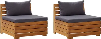 Produktbild von 2-Sitzer-Gartensofa mit Kissen Massivholz Akazie