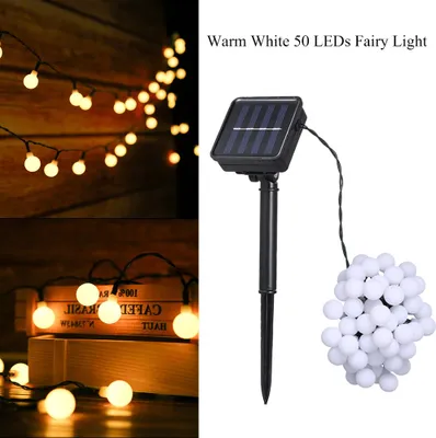 Zdjęcie produktu dla Tomshine Zasilane energią słoneczną 50 diod LED Światło sznurkowe IP44 Wodoodporne Zewnętrzne wiszące wróżki Dekoracja domu Lampa sznurkowa na imprezę wakacyjną