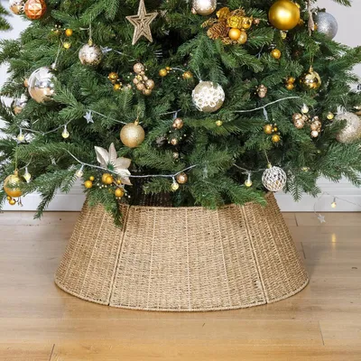 Produktbild von Tischdecke für den Weihnachtsbaum aus Seegras, Durchmesser 66 cm, zum Abdecken des Baumfußes und des Ständers