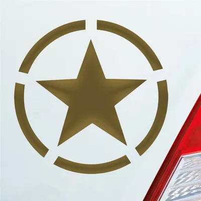 Produktbild von Auto Aufkleber Army Stern Star USA Amerika Militär Armee 10x10 cm Gold Sticker Heckscheibenaufkleber