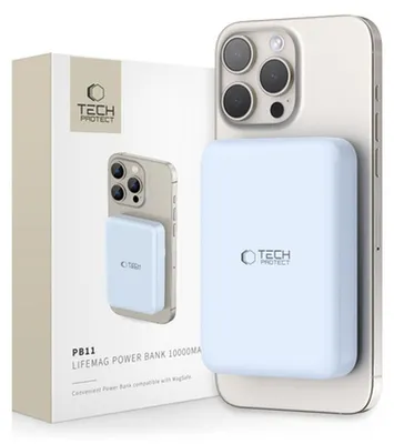 Produktbild von Tech-Protect Pb11 Lifemag Magsafe Power Bank 10000 Mah Blau