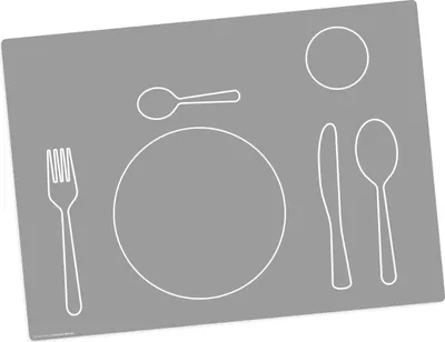 Produktbild von Tischset | Platzset abwaschbar - Montessori Kinder Tischset für Jungen und Mädchen - 44 x 32 cm - premium Vinyl –  Germany – grau