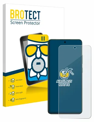 A product shot of a screen protector packaging and a smartphone with a screen protector applied.
