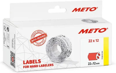 Produktbild von METO Etiketten für Preisauszeichner 22 x 12 mm rot 6 Rollen à 1.000 Etiketten