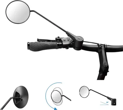 Image de Krampe Rétroviseur vélo KF1 Type D 20° grande fixation extérieure noir