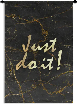 Produktbild von MuchoWow® Wandteppich Wandbehang Zitat - Motivation - Marmor 90x135 cm Tapisserie Dekoration Wandtuch - Baumwolle - Wandskulptur