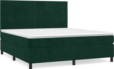 Obrázek produktu pro vidaXL Postel Boxspring s matrací Dark Green 180x200 cm Velvet