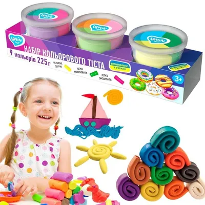 Zdjęcie produktu dla Zestaw do modelowania ciastoliny 3 kubeczki z foremkami